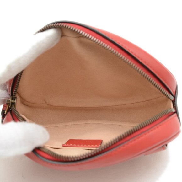 GUCCI Red Leather GG Marmont Fanny Pack - Picture 6 of 8